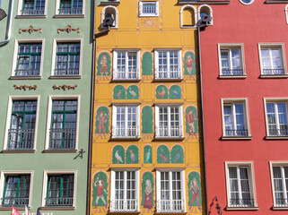  The facades of the restored Gdańsk patrician houses at Long Lane in Old Town.