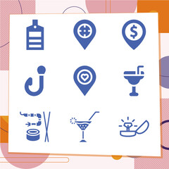 Simple set of 9 icons related to casualties