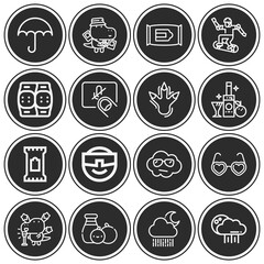 16 pack of damp  lineal web icons set