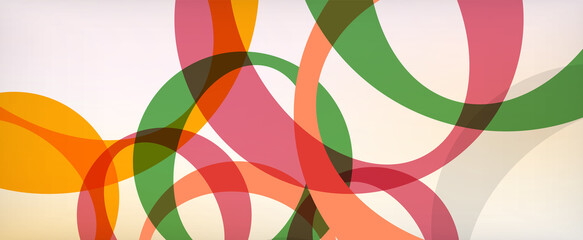 Obraz premium Ring geometric shapes, o letter repetition wallpaper. Abstract background for business or technology presentations, internet posters or web brochure covers