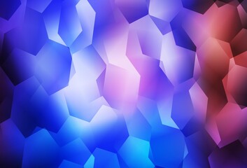 Light Blue, Red vector backdrop with hexagons.