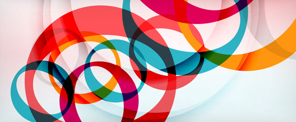 Ring geometric shapes, o letter repetition wallpaper. Abstract background for business or technology presentations, internet posters or web brochure covers