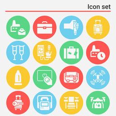 16 pack of assisted  filled web icons set © Nana