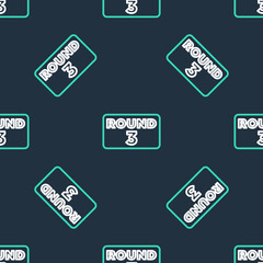 Line Boxing ring board icon isolated seamless pattern on black background. Vector.