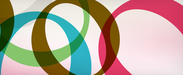 Obraz premium Ring geometric shapes, o letter repetition wallpaper. Abstract background for business or technology presentations, internet posters or web brochure covers