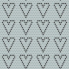 Stars and hearts seamless pattern in gray. Vector stock illustration eps10. 