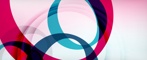 Ring geometric shapes, o letter repetition wallpaper. Abstract background for business or technology presentations, internet posters or web brochure covers