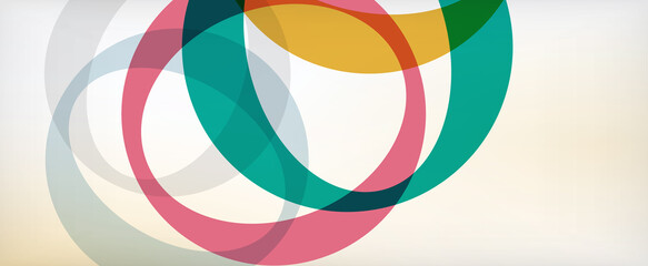 Obraz premium Ring geometric shapes, o letter repetition wallpaper. Abstract background for business or technology presentations, internet posters or web brochure covers