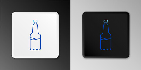 Line Plastic beer bottle icon isolated on grey background. Colorful outline concept. Vector.