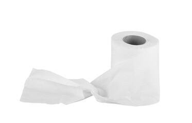 Tissue paper roll isolated on white background.