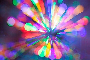 Colorful abstract background, carnival lights in bokeh.Festive blurry background