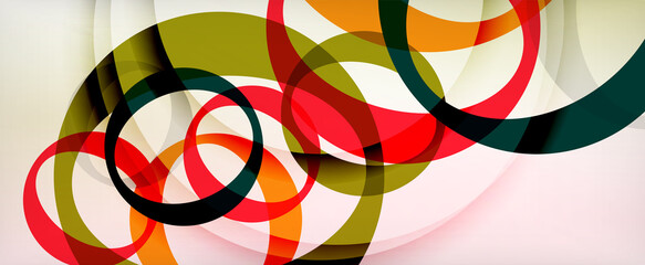 Ring geometric shapes, o letter repetition wallpaper. Abstract background for business or technology presentations, internet posters or web brochure covers