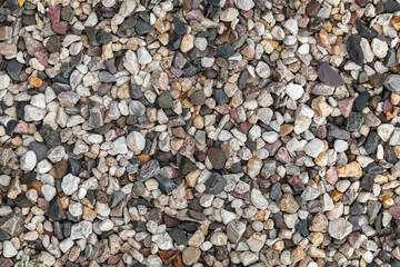 Background, texture of white crushed stone. Use for decorating garden plantings.