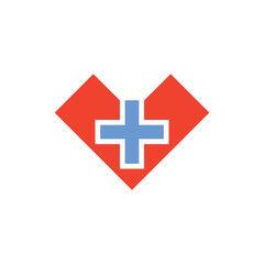 Fototapeta premium V letter with plus logo design vector