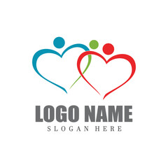 family care love logo template illustration design