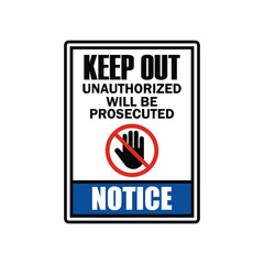 private property no trespassing warning sign for signboard or label. vector illustration