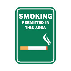 smoking and no smoking area for signboard or label. vector illustration