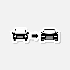 Old car for new car sticker icon