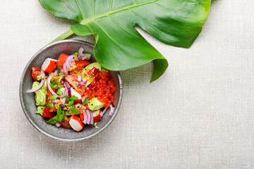 Avocado and seafood salad © nikolaydonetsk