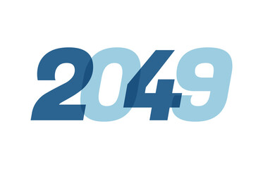 Happy New Year 2049 Text Design. 2049 Number logo design for Brochure design template, card, banner Isolated on white background. Vector illustration
