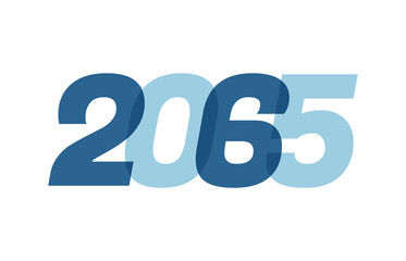 Happy New Year 2065 Text Design. 2065 Number logo design for Brochure design template, card, banner Isolated on white background. Vector illustration