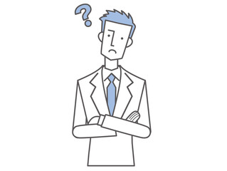 サラリーマン　考える　上半身