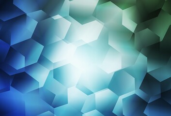 Light Blue, Green vector backdrop with hexagons.