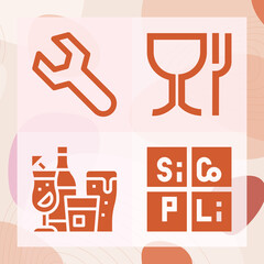 Simple set of ware related filled icons