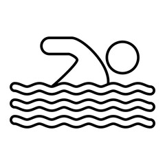 Vector Swimmer Outline Icon Design