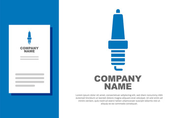 Fototapeta premium Blue Car spark plug icon isolated on white background. Car electric candle. Logo design template element. Vector.
