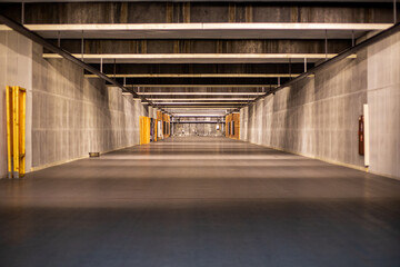 Shooting range, gallery in a range of 100 meters, soft focus