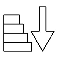 Vector Sort Down Outline Icon Design