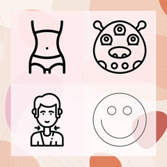 Simple set of anymore related lineal icons
