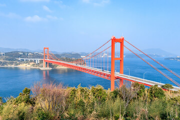 田平公園から見た平戸大橋　長崎県平戸市　Hirado bridge seen from Tabira park Nagasaki-ken Hirado city