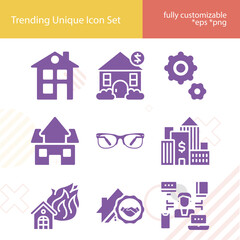 Simple set of genuine related filled icons.