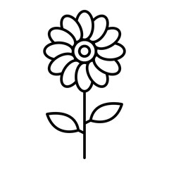 Vector Flower Outline Icon Design