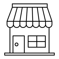 Vector Shop Outline Icon Design