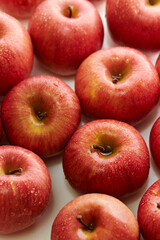 red apples on white background