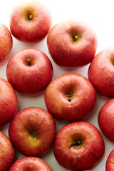 red apples on white background