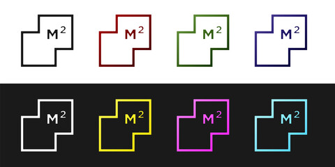 Set House plan icon isolated on black and white background. Vector.