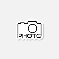 Photo Camera Icon Sticker on white Background