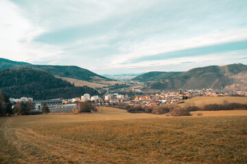 Fototapeta premium Hills around a town