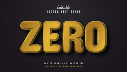Gold Zero Text Style with Texture Effect
