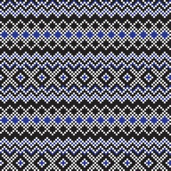 Blue Christmas Fair Isle Seamless Pattern Background