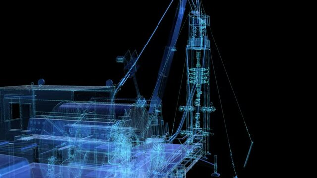 Truck machine for repair oil and gas equipment. Truck 3d virtual model.