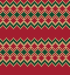 Christmas Fair Isle Seamless Pattern Background