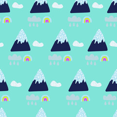 mountains illustration flat vector, pattern