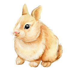 Cute watercolor bunny, beautiful rabbit. Hand drawing illustration