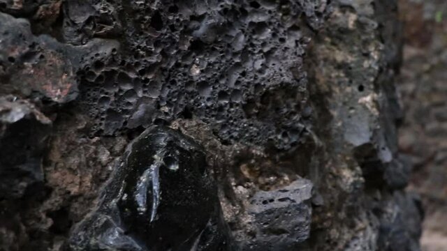 A wall mad of stones.