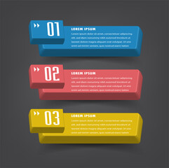 modern 3D text box template, banner Infographics